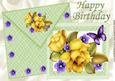 Pretty Yellow Roses and Flowers on a Card with Envelope A4