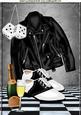 50's Black/white Saddle Shoes and Leather Jacket A4