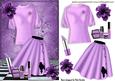 Lilac Poodle Skirt with Jumper and Purple Flowers