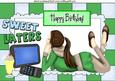 Birthday Girl in Green with Ipad and Controls A4