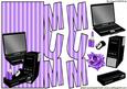 For Mum, Comp, Laptop with Rose in Purple