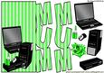 For Mum, Comp, Laptop with Rose in Green