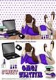 Girl in Purple with Her Laptop