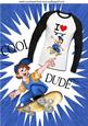 Cool Dude with T Shirt and Scateboarding A4