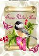 Sweet Little Bird on a Scroll for Mothers Day A4