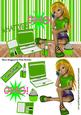 Omg! Girl with Attitude in Green with Mobile