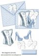 Pretty Blue/white Basque on Card & Envelope