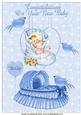 Vintage Baby Boy on a Heart with Blue Birds Pop Up