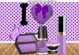 I Love Purple Makeup, with Lace Heart A4
