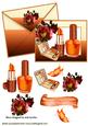 Pretty Orange Varnish and Makeup on Card and Envelope