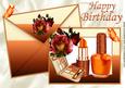 Pretty Orange Makeup on Card and Envelope A4