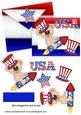 4th July Independance Day on Card and Envelope
