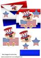 Independence Day Blue, Red /white on Card & Envelope
