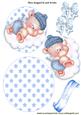 Cute Little Angel Bear on a Cloud Rocker Card