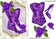 Pretty Purple Basque with Painted Roses