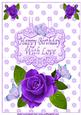 Purple Painted Rose, for Birthday on Pop Up Card