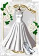 Pretty White Ballgown with Shoes & White Roses A4