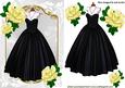 Black Ballgown with Yellow Roses