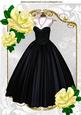 Black Ballgown with Yellow Roses A4