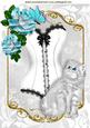 Pretty Basque with Cute Kitten and Roses A4