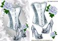 Satin Silver Basque with Sparkle Shoes and Roses
