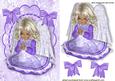 Little Angel Praying with Pretty Bows on Lace