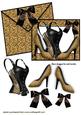 Leopard Basque with Shoes on Card and Envelope