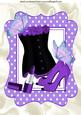 Purple Velvet Basque with Shoes and Lippy A4