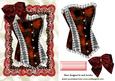 Red Basque in Lace Frame with Bow