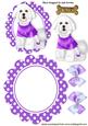 Little White Westie in Purple Jumper Rocker Card