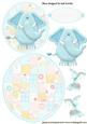 Cute Little Ele on Patchwork Rocker Card