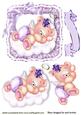 Sleepy Angel Teddy in Ruffle Satin Frame