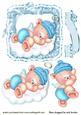 Sleepy Blue Angel Teddy in Ruffle Satin Frame