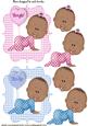 Cute Ethnic Crawling Babies Boy/girl Toppers