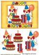Birthday Clowns with Cake and Pressie