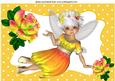 Pretty Summer Orang/yellow Faerie with Rainbow Roses A4