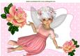 Candy Floss Pink Faerie with Rainbow Roses A4