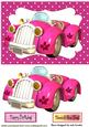 Pink Toon Car in Polkadot Frame