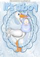 It's a Boy! with Stork on Lace Frame A4
