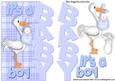 Baby Boy Word Cutout with Cute Stork