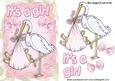 Cute Baby Girl! Carried by a Stork