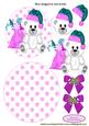 Little Teddy in Pink Santa Hat Rocker Card