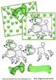 Green Hearts & Bows Poodle Love on Card & Envelope