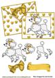 Gold Hearts, Poodle Love on Card & Envelope