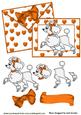 Orange Hearts, Poodle Love on Card & Envelope