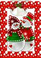 Illuminated Snowman Couple with White Bells A4
