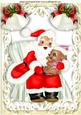Santas Sitting in a Chair, with Ornate Bells A4