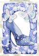 Denim Blue! with Pretty Shoe in Flower Frame A4
