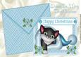 Kitty in Santa Hat on Card and Envelope A4