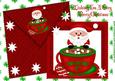 Santa with Choc in Teacup, on Card & Envelope A4